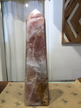 Load image into Gallery viewer, AAA Grade Rose Quartz Point with Iron and Black Tourmaline Inclusions - From Brazil Crystal

