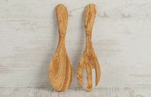 Load image into Gallery viewer, ITALIAN OLIVEWOOD SALAD SERVERS
