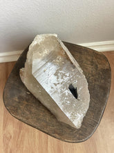 Load image into Gallery viewer, Citrine with Green Tourmaline Rough Point - from Brazil Crystal 

(Rough Chunk with Green Tourmaline inclusions)
