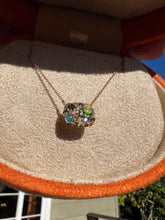 Load image into Gallery viewer, BESPOKE INTO THE WILD MINI PENDANT ENCHANTED BLUE AND GREEN SAPPHIRES, DIAMONDS, PARAIBA TOURMALINE, BLACK OPAL
