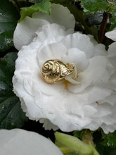 Load image into Gallery viewer, HARGREAVES AGNES SNAIL POD PENDANT (pendant only) 18k yellow gold and Old Mine Cut Diamonds with hand engraved scrolls
