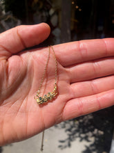 Load image into Gallery viewer, POLLY WALES FONTAINE BAR LINK NECKLACE 18K WITH MULTI GREEN SAPPHIRES
