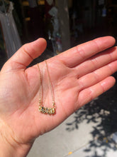 Load image into Gallery viewer, POLLY WALES FONTAINE BAR LINK NECKLACE 18K WITH MULTI GREEN SAPPHIRES
