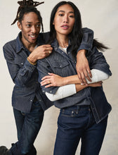 Load image into Gallery viewer, GODS TRUE CASHMERE DENIM WITH LABRADORITE BUTTON

