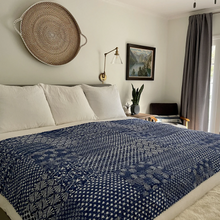 Load image into Gallery viewer, COCONUT NEW KANTHA INDIGO / WHITE  AND WHITE / INDIGO  PINK
