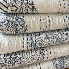 Load image into Gallery viewer, COCONUT NEW KANTHA INDIGO / WHITE  AND WHITE / INDIGO  PINK
