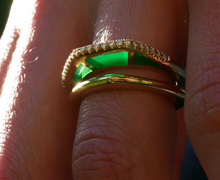 Load image into Gallery viewer, ANDY LIF COBRA RING 18K GOLD WITH ENAMEL AND PAVE DIAMONDS
