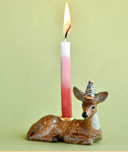 Load image into Gallery viewer, CAMP HOLLOW PORCELAIN ANIMAL CAKE TOPPERS / CANDLE HOLDER
