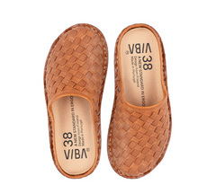 Load image into Gallery viewer, VIBA ROMA WOVEN LEATHER SLIDES
