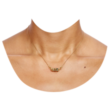 Load image into Gallery viewer, POLLY WALES FONTAINE BAR LINK NECKLACE 18K WITH MULTI GREEN SAPPHIRES
