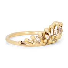 Load image into Gallery viewer, POLLY WALES COGNAC DIAMOND GARDENIA PETAL RING
