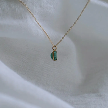 Load image into Gallery viewer, Emerald Octogon Pendant Necklace
