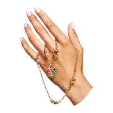 Load image into Gallery viewer, POLLY WALES 17” CECILE HANDMADE ONE OF A KIND CHAIN RAINBOW 18K YELLOW GOLD NECKLACE 5.81cts Sapphires
