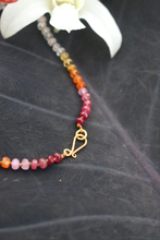 Load image into Gallery viewer, MOONSTONE SUNSET LEI 31" LONG   WHITE, RED, PINK, YELLOW, ORANGE
