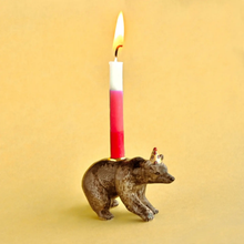Load image into Gallery viewer, CAMP HOLLOW PORCELAIN ANIMAL CAKE TOPPERS / CANDLE HOLDER

