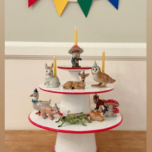 Load image into Gallery viewer, CAMP HOLLOW PORCELAIN ANIMAL CAKE TOPPERS / CANDLE HOLDER
