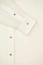 Load image into Gallery viewer, GODS TRUE CASHMERE IVORY GAUZE WITH AMETHYST SNAPS
