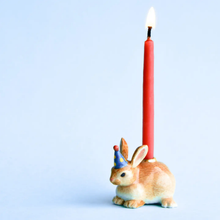 Load image into Gallery viewer, CAMP HOLLOW PORCELAIN ANIMAL CAKE TOPPERS / CANDLE HOLDER
