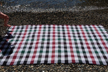 Load image into Gallery viewer, Triple Color Triple RED, GRAY, GREEN 100% COTTON CHECKER TOWEL, BLANKET, THROW, WRAP
