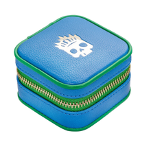 Load image into Gallery viewer, POLLY WALES SMALL ZIP JEWELLERY CASE BLUE AND GREEN
