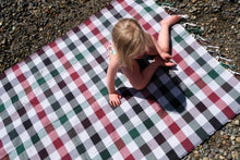 Load image into Gallery viewer, Triple Color Triple RED, GRAY, GREEN 100% COTTON CHECKER TOWEL, BLANKET, THROW, WRAP
