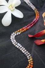 Load image into Gallery viewer, MOONSTONE SUNSET LEI 31" LONG   WHITE, RED, PINK, YELLOW, ORANGE
