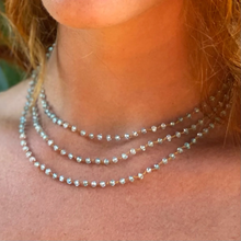 Load image into Gallery viewer, Tiny Blue Zircon Long Lei

