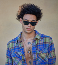 Load image into Gallery viewer, GODS TRUE CASHMERE DUNE TARTAN WITH LAPIS SNAPS
