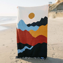 Load image into Gallery viewer, MOUNTAIN BLANKET BLUES MUSTARD AND RUST
