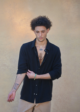 Load image into Gallery viewer, GODS TRUE CASHMERE BLACK GAUZE WITH BLACK SUNSTONE SNAPS
