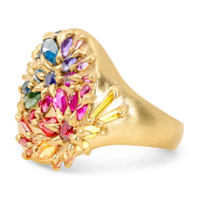 Load image into Gallery viewer, POLLY WALES Large Rainbow Star Bright Signet Ring
