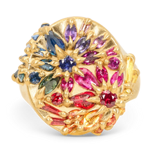 Load image into Gallery viewer, POLLY WALES Large Rainbow Star Bright Signet Ring
