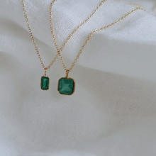 Load image into Gallery viewer, Emerald Octogon Pendant Necklace
