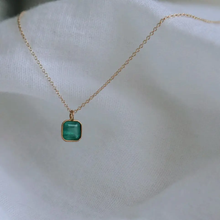 Load image into Gallery viewer, Emerald Octogon Pendant Necklace
