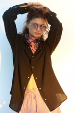 Load image into Gallery viewer, GODS TRUE CASHMERE BLACK GAUZE WITH BLACK SUNSTONE SNAPS
