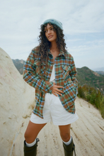 Load image into Gallery viewer, GOD'S TRUE CASHMERE MOSS TARTAN EMERALD BUTTONS
