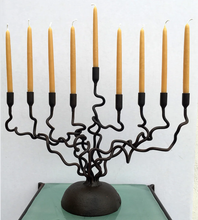 Load image into Gallery viewer, IRON HANDMADE MENORAH
