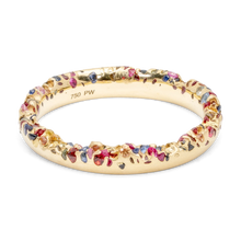 Load image into Gallery viewer, POLLY WALES Rainbow Constellation Ring SIZE 9.5 18k Yellow Gold RAINBOW SAPPHIRES
