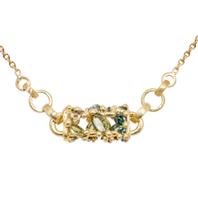 Load image into Gallery viewer, POLLY WALES FONTAINE BAR LINK NECKLACE 18K WITH MULTI GREEN SAPPHIRES
