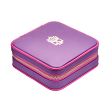 Load image into Gallery viewer, POLLY WALES LARGE ZIP JEWELLERY CASE PURPLE AND PINK
