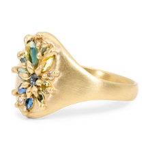 Load image into Gallery viewer, POLLY WALES Green Lotus Signet Ring
