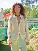 Load image into Gallery viewer, GODS TRUE CASHMERE IVORY GAUZE WITH AMETHYST SNAPS
