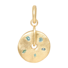 Load image into Gallery viewer, POLLY WALES GREEN + TEAL SAND DOLLAR SPINNER CHARM
