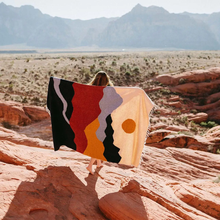 Load image into Gallery viewer, MOUNTAIN BLANKET BLUES MUSTARD AND RUST
