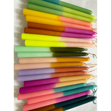 Load image into Gallery viewer, 10" TALL DUAL COLOR TAPER CANDLES
