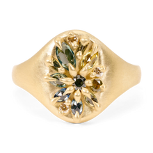Load image into Gallery viewer, POLLY WALES Green Lotus Signet Ring
