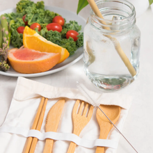 Load image into Gallery viewer, BROOKLYN MADE NATURAL Bamboo Utensil Set, Zero Waste, Straw Fork Knife Spoon
