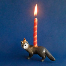 Load image into Gallery viewer, CAMP HOLLOW PORCELAIN ANIMAL CAKE TOPPERS / CANDLE HOLDER
