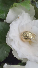 Load and play video in Gallery viewer, HARGREAVES AGNES SNAIL POD PENDANT (pendant only) 18k yellow gold and Old Mine Cut Diamonds with hand engraved scrolls
