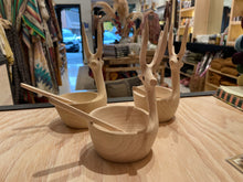 Load image into Gallery viewer, DEER BOWL HAND CARVED WITH SPOON

